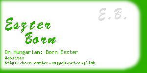 eszter born business card